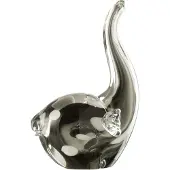 J-Line Eléphant verre transparent/noir Large