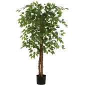 J-Line Ficus pot artificiel vert brillant