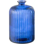 J-Line Vase bottle stripe glass blue large