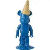 J-Line Ours cornet glace resine bleu