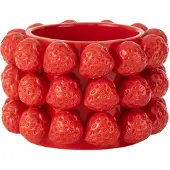 J-Line Cachepot fraises ceramique reouge medium