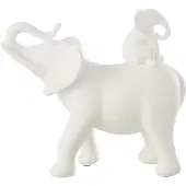 J-Line Elephant portant bebe polyresine blanc