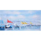 MCW Peinture à l'huile Bateaux peinte à la main