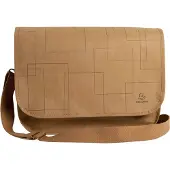 Exacompta Sacoche pour ordinateur portable Eterneco V1, aspect cuir, pour ordinateurs portables jusqu'à 15", documents jusqu'à DIN A4, L 390 x P 130 x H 270 mm, papier, marron