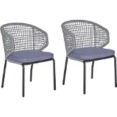 Beliani Lumarko Grey Palmi Garden Chair Set of 2 !