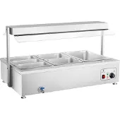 Royal Catering Bain Marie - 6 bacs GN - avec compartiment pour viande et robinet de vidange RCBM-6WA