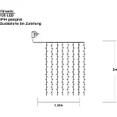Star Micronics Trading Rideau lumineux LED 120 BS ww/noir extérieur