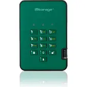 ISTORAGE diskAshur² - Disque dur - chiffré - 5 To - externe (portable) - USB 3.1 - 5400 tours/min - mémoire tampon : 8 Mo - FIPS 197, 256-bit AES-XTS - vert anglais - Conformité TAA