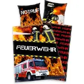 Herding Literie réversible "Feuerwehr" (pompier) (200 x 135 cm, 80 x 80 cm)