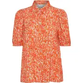 Ichi Chemisier 'IHAya' beige foncé / orange / corail