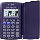 Casio HL-820VER, Tasche, Einfacher Taschenrechner, 8 Ziffern, 2 Zeilen, Akku, Blau