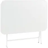 En.casa Table pliante 'Sande' rectangulaire acier 71x70x110 cm blanc
