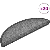 vidaXL Tapis d'escalier 20 pièces 56 x 17 x 3 cm Gris foncé Demi-rond