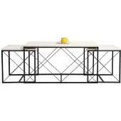 Skye Decor , Defne - Black, Marble, Noir, Ensemble de tables basses, 100 x 52 x 50 cm, 100 % ESPAGNE MÉLAMINÉE