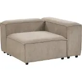 Beliani Module D'angle À Gauche En Velours Côtelé Taupe Ardal