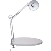 MAUL Lampe de table MAULstudy E27 sans ampoule Klemmfuß argent