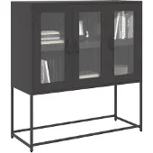 vidaXL Sideboard noir 100,5x39x107 cm Acier laminé à froid