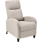 En.casa Fauteuil de relaxation Bregenz Fauteuil de relaxation 102x60x92 cm Fauteuil de télévision Fauteuil avec dossier réglable Fauteuil TV en textile marron []