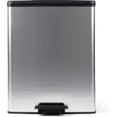 Curver Duo Poubelle à pédale Deco 26L+26L Argenté