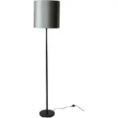 QAZQA Lampadaire noir avec abat-jour en velours vert 40 cm - Simplo