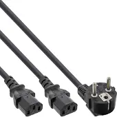 InLine Câble d'alimentation en Y (3 m), Câble d'alimentation, Noir