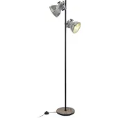 Eglo Lampadaire Barnstaple 2 flammes patine brune, noir, zinc