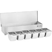 Royal Catering Présentoir à récipients - inox - 6 x 450 ml
