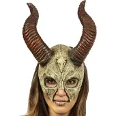 Ghoulish Mythical Skull Mask With Horns Beige