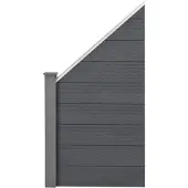 Neu.holz Clôture de jardin WPC 'Segovia' Élément incliné 180 x 96 cm Protection visuelle Gris