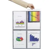 PaperFlow Support mural d’informations, coloris aluminium, 4 p.