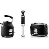WESTINGHOUSE Retro Frühstücksset, 2-Schlitz Toaster, Wasserkocher, Stabmixer