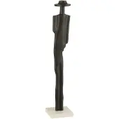 J-Line Statue personnage aluminium/marbre noir/blanc small