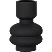 House Nordic Vase rond en verre noir 15x22 cm