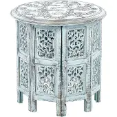 Beliani Table D'appoint Borai Bleu Clair