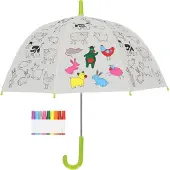 Esschert Design Parapluie enfant - - Animaux de la ferme - 70,5 cm - Avec marqueurs - Mixte