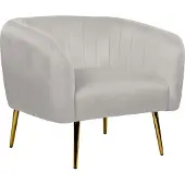 Beliani Fauteuil Laconia Velours Gris Clair