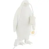 J-Line Lampe de table Pingouin - Résine - Blanc - Petite taille
