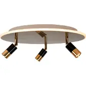 Lucide Plafonnier rond avec spots, doré et noir, JUBEL LED 5 W + 28 W,