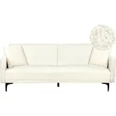 Beliani Canapé-Lit Lucan Blanc Cassé Bouclé
