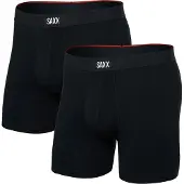 Saxx Vibe Xtra Brief Fly Boxers 2 Units Noir L Homme