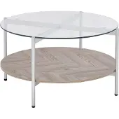 Beliani Table Basse Métal Plaqué En Bois Argenté Lovell