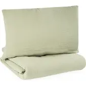 Julius Zöllner Parure de lit enfant Mousseline Lime 100 x 135 cm + 40 x 60 cm (135 x 100 cm, 40 x 60 cm)