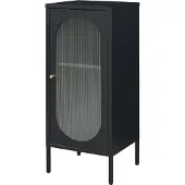 En.casa Armoire d'appoint 'Karlskrona' 102x43x40 cm Noir, mat