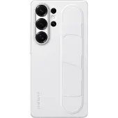 Samsung Coque en silicone avec lanière et support blanc pour Galaxy S25 Ultra