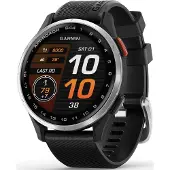Garmin Approach S44, Zilverkleurige alu rand, Zwarte band