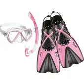 Mares Aquazone Ensemble de Snorkeling av. Palmes - X-One Pirate - Rose - - 24/28 - Masque et Tuba