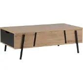 Beliani Table Basse En Bois Clair Et Noir Blackpool