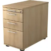 Hjh OFFICE PRO Solid Standcontainer eiche 4 Auszüge 42,8 x 80,0 x 72,0 - 76,0 cm