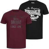 Lonsdale T-Shirt 'Torbay' olive / bordeaux / noir / blanc