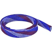 DeLOCK Gaine tressée extensible 2 m x 25 mm Bleu-Rouge-Blanc -